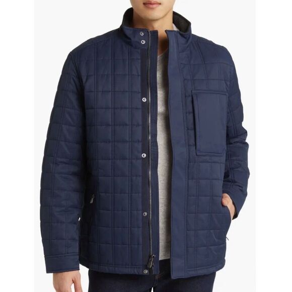Tommy Bahama NWT Bronson Bay Quilted Water-Resistant Full-Zip Jacket Dark Eclips - Picture 3 of 5
